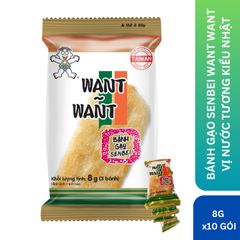 Bánh gạo Senbei Want Want Vị nước tương kiểu Nhật dây 10 gói x 8g