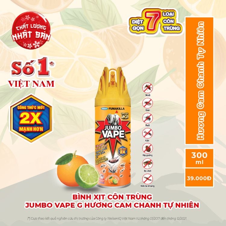 Bình xịt côn trùng JUMBO VAPE 300ML