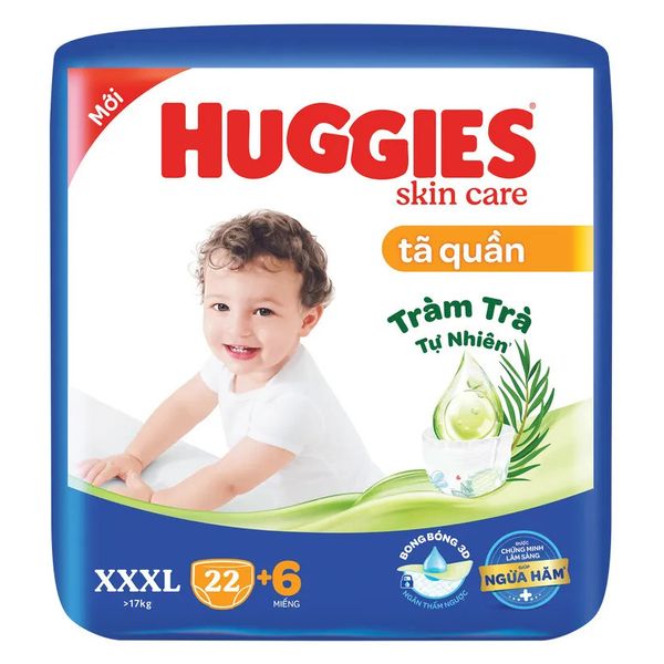 Tã quần Huggies Skin Care cỡ XXXL 22M + 6M Tã quần XXXL