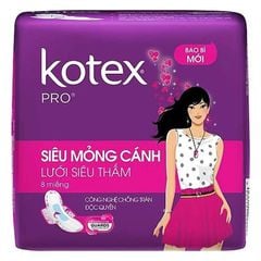 Băng vệ sinh Kotex Pro Siêu mỏng cánh 8 miếng