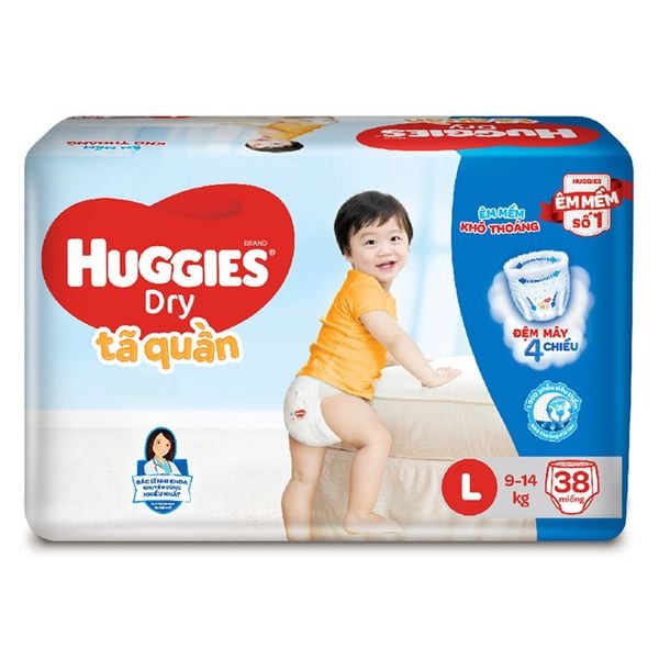Tã quần Huggies cỡ L 38 miếng (9-14kg)