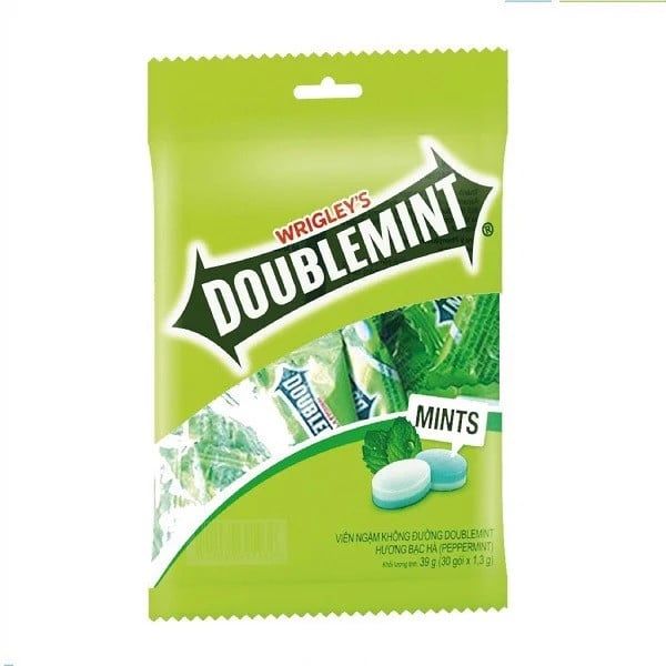 Kẹo ngậm Doublemint Hương Bạc Hà túi 30 gói 2 viên