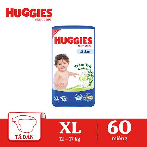 Tã dán Huggies Skin Care cỡ XL 60 miếng