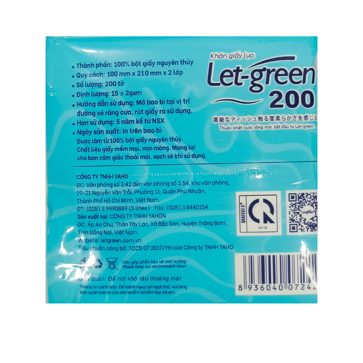 Khăn Giấy Lụa LET-GREEN 200 tờ