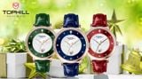ĐỒNG HỒ TOPHILL TE062L.MB3687 Nữ Máy quartz(pin) Dây da Kính sapphire 3ATM