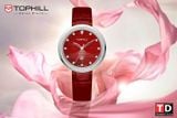 ĐỒNG HỒ TOPHILL TE065L.MR1737 Nữ Máy quartz(pin) Dây da Kính sapphire 3ATM
