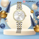 ĐỒNG HỒ TOPHILL TE063L.M6657 Nữ Máy quartz(pin) Dây thép 316L Kính sapphire 5ATM