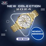  ĐỒNG HỒ NEWSKY NS6005G.S04 Nam máy quartz kính sapphire size 42mm 5ATM 