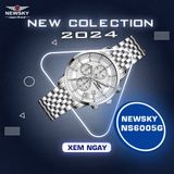  ĐỒNG HỒ NEWSKY NS6005G.S03 Nam máy quartz kính sapphire size 42mm 5ATM 