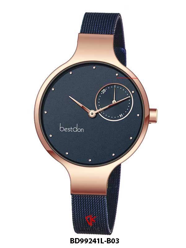  ĐỒNG HỒ BESTDON BD99241L-B03 Nữ Máy Quartz ( pin ) Kính sapphire Size 32mm 3ATM 
