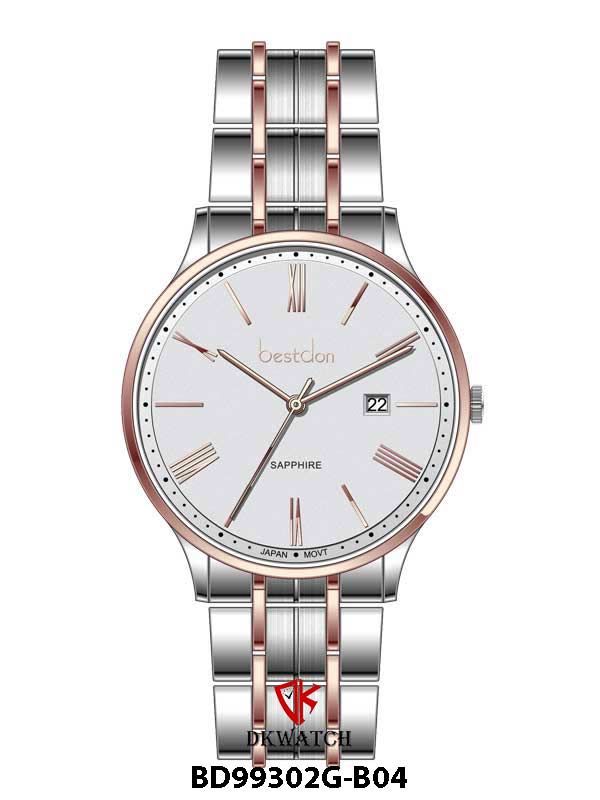  ĐỒNG HỒ BESTDON BD99302G-B04 Nam Dây thép 316L Máy Quartz Sapphire Size 40mm 3ATM 