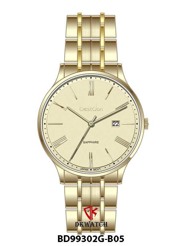  ĐỒNG HỒ BESTDON BD99302G-B05 Nam Dây thép 316L Máy Quartz Sapphire Size 40mm 3ATM 