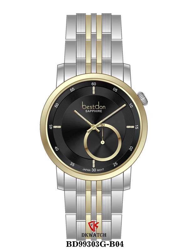  ĐỒNG HỒ BESTDON BD99303G-B04 Nam Dây thép 316L Máy Quartz Sapphire Size 40mm 3ATM 