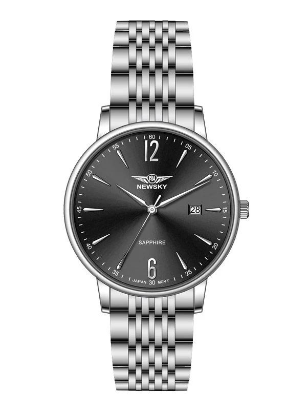  ĐỒNG HỒ NEWSKY NS5010G.S02 Nam máy quartz kính sapphire size 38mm 3ATM 