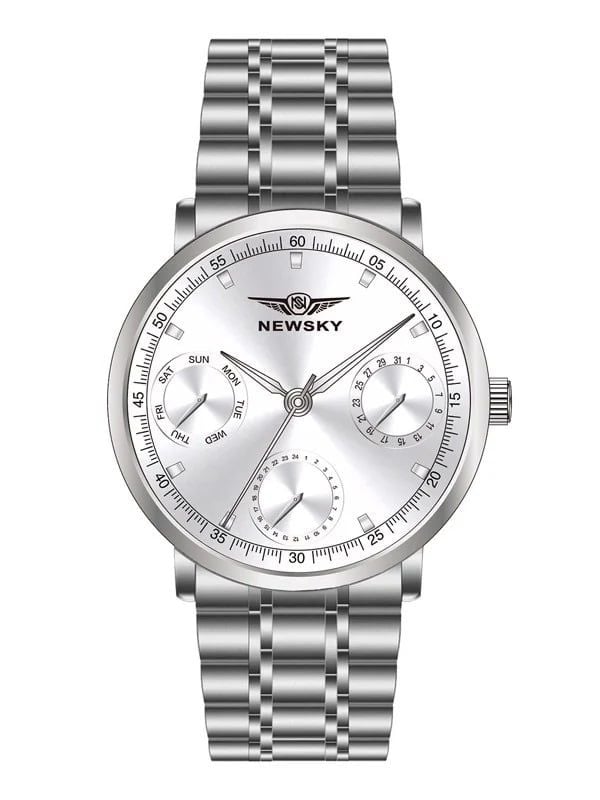  ĐỒNG HỒ NEWSKY NS6501G.S01 nam máy quartz kính sapphire size 42mm 3ATM 