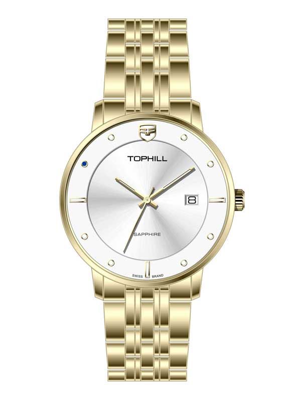  ĐỒNG HỒ TOPHILL TA052G.S2682 Nam Máy Quartz(pin) Kính sapphire Size 40mm 5ATM 