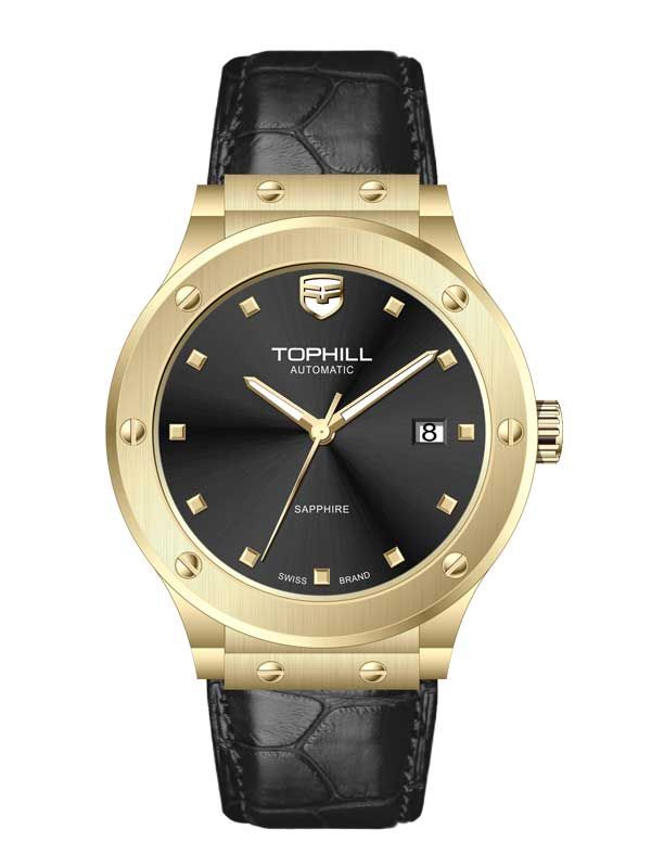  ĐỒNG HỒ TOPHILL TA053G.SB2152 Nam Máy automatic Dây da Kính sapphire 5ATM 