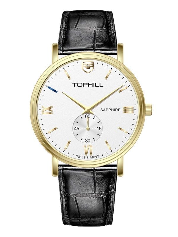  ĐỒNG HỒ TOPHILL TA057G.PB6297 Nam máy quartz kính sapphire size 38mm 3ATM 