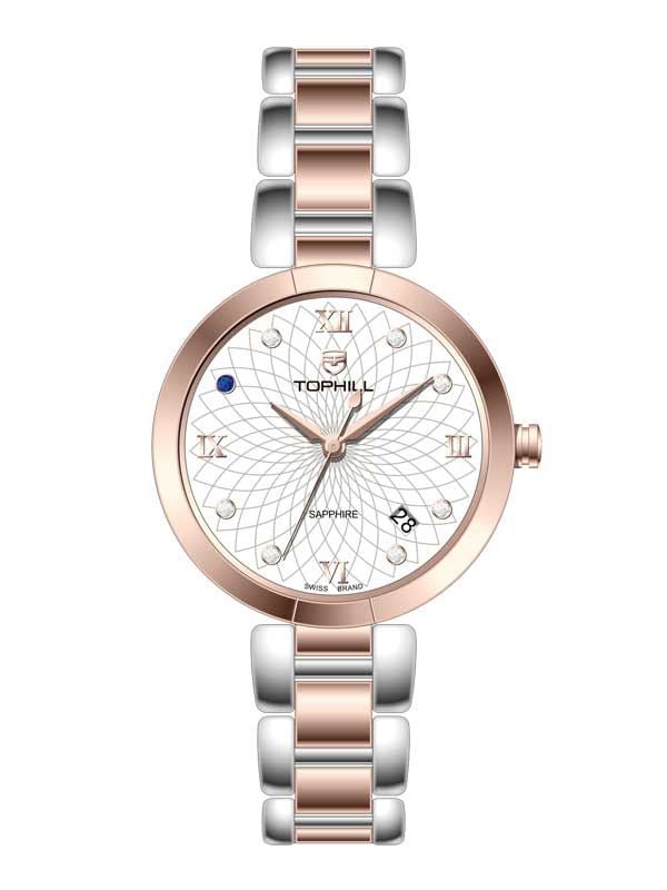  ĐỒNG HỒ TOPHILL TE061L.S7262 Nữ Máy Quartz(pin) Kính sapphire Size 33mm 5ATM 