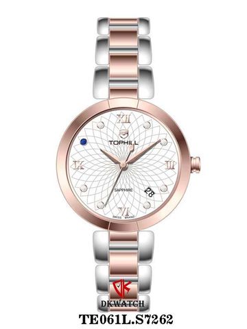 ĐỒNG HỒ TOPHILL TE061L.S7262 Nữ Máy Quartz(pin) Kính sapphire Size 33mm 5ATM