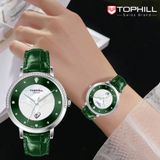 ĐỒNG HỒ TOPHILL TE062L.MG1A87 Nữ Máy quartz(pin) Dây da Kính sapphire 3ATM