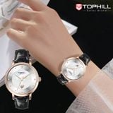 ĐỒNG HỒ TOPHILL TE062L.MB3687 Nữ Máy quartz(pin) Dây da Kính sapphire 3ATM