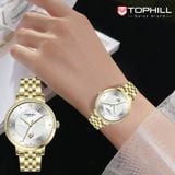 ĐỒNG HỒ TOPHILL TE062L.M2687 Nữ Máy quartz(pin) Dây thép 316L Kính sapphire 3ATM
