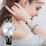 ĐỒNG HỒ TOPHILL TE063L.MB1657 Nữ Máy quartz(pin) Dây da Kính sapphire 5ATM