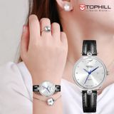 ĐỒNG HỒ TOPHILL TE063L.MB1657 Nữ Máy quartz(pin) Dây da Kính sapphire 5ATM