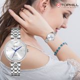 ĐỒNG HỒ TOPHILL TE063L.M1657 Nữ Máy quartz(pin) Dây thép 316L Kính sapphire 5ATM