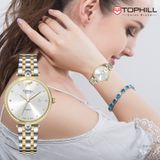 ĐỒNG HỒ TOPHILL TE063L.M6657 Nữ Máy quartz(pin) Dây thép 316L Kính sapphire 5ATM