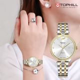 ĐỒNG HỒ TOPHILL TE063L.M6657 Nữ Máy quartz(pin) Dây thép 316L Kính sapphire 5ATM
