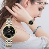 ĐỒNG HỒ TOPHILL TE063L.M6157 Nữ Máy quartz(pin) Dây thép 316L Kính sapphire 5ATM