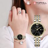 ĐỒNG HỒ TOPHILL TE063L.M6157 Nữ Máy quartz(pin) Dây thép 316L Kính sapphire 5ATM