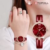 ĐỒNG HỒ TOPHILL TE063L.MR3757 Nữ Máy quartz(pin) Dây da Kính sapphire 5ATM