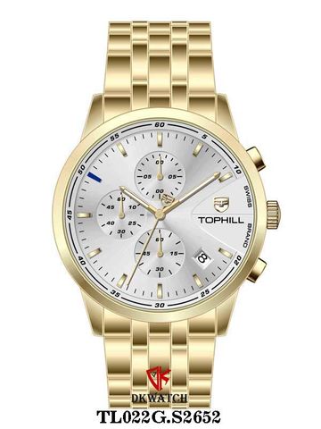 ĐỒNG HỒ TOPHILL TL022G.S2652 Nam Máy Quartz(pin) Kính sapphire Size 42mm 5ATM