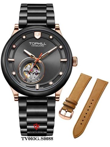 ĐỒNG HỒ TOPHILL TV005G.S0088 Nam dây thép 316L máy Automatic kính Sapphire Size 43mm 5ATM