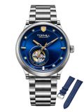 ĐỒNG HỒ TOPHILL TV005G.S1388 Nam dây Thép 316L máy Automatic kính Sapphire Size 43mm 5ATM