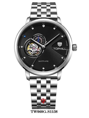 ĐỒNG HỒ TOPHILL TW060G.S1158 Nam Dây thép 316L Máy Automatic Kính Sapphire Size 42mm 5ATM