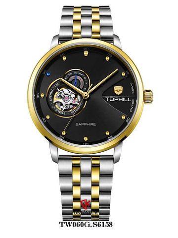 ĐỒNG HỒ TOPHILL TW060G.S6158 Nam dây thép 316L máy Automatic kính Sapphire Size42mm 5ATM