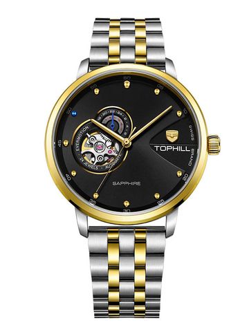 TOPHILL TW060G.S6158 Nam, dây và vỏ Thép 316L, máy Automatic, kính Sapphire, chịu nước 5ATM