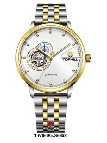 ĐỒNG HỒ TOPHILL TW060G.S6658 Nam, dây và vỏ Thép 316L, máy Automatic, kính Sapphire, chịu nước 5ATM