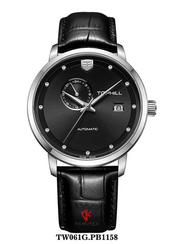 ĐỒNG HỒ TOPHILL TW061G.PB1158 Nam, dây Da, vỏ Thép 316L, máy Automatic, kính Sapphire, chịu nước 5ATM