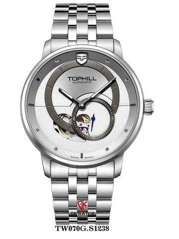 ĐỒNG HỒ TOPHILL TW070G.S1238 Nam dây thép 316L máy Automatic kính Sapphire Size 43mm 5ATM