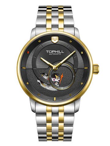 TOPHILL TW070G.S6038 Nam, dây và vỏ Thép 316L, máy Automatic, kính Sapphire, chịu nước 5ATM