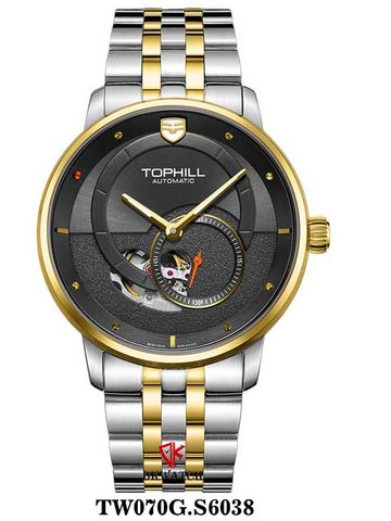 ĐỒNG HỒ TOPHILL TW070G.S6038 Nam dây Thép 316L máy Automatic kính Sapphire Size 43mm 5ATM