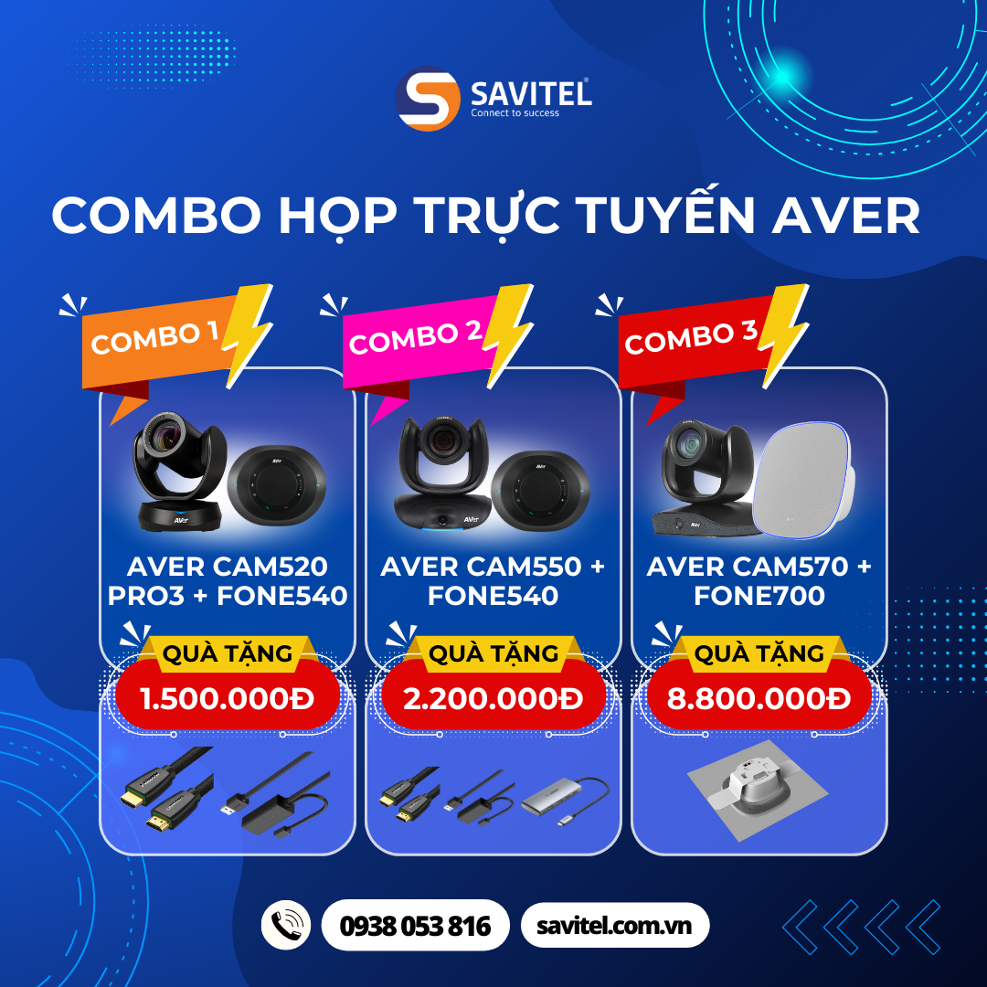  Combo Họp Trực Tuyến AVer – Nhận Ngay Quà Xịn Mừng Đại Lễ 