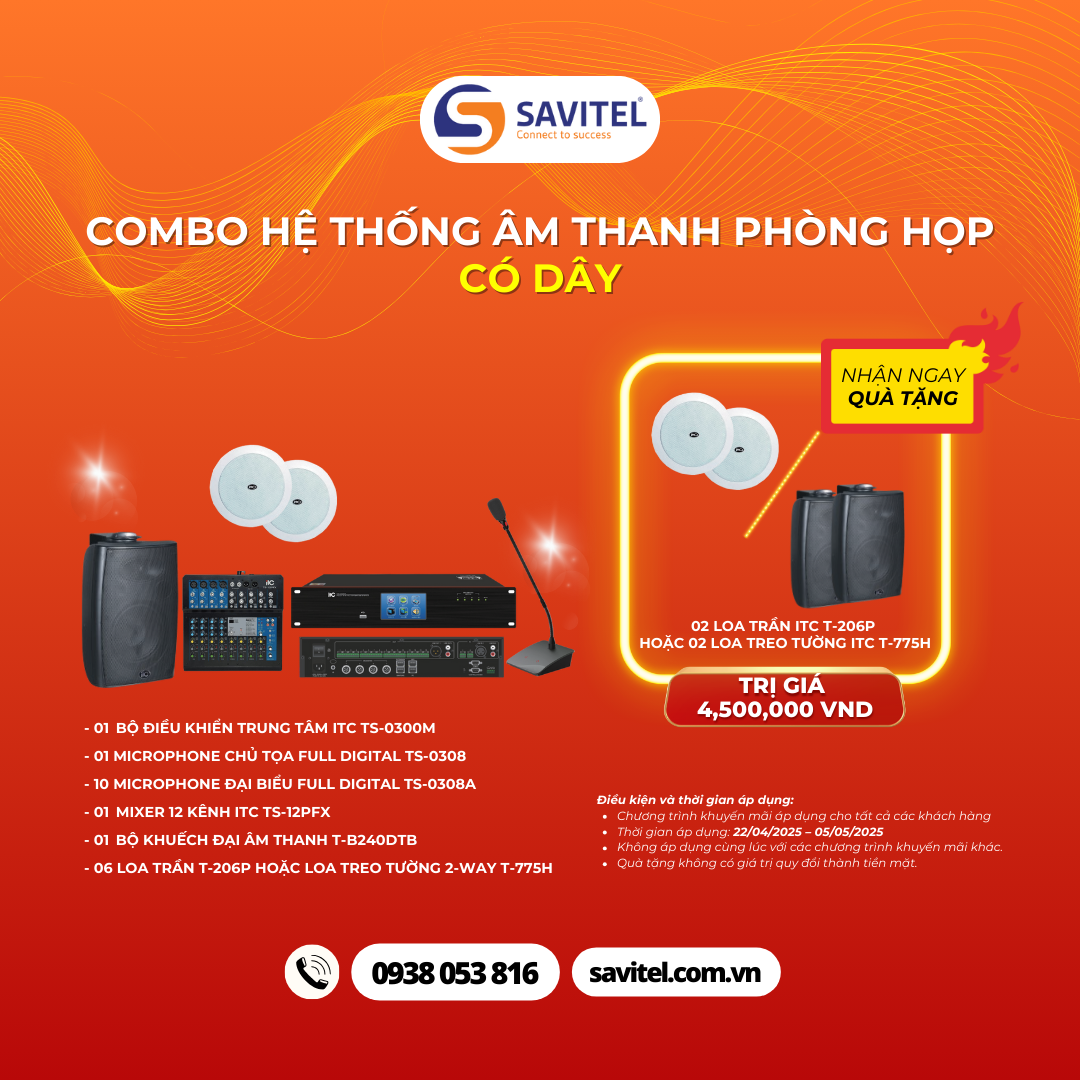  Ưu Đãi Đặc Biệt Dành Cho Phòng Họp Với Hệ Thống Âm Thanh ITC 