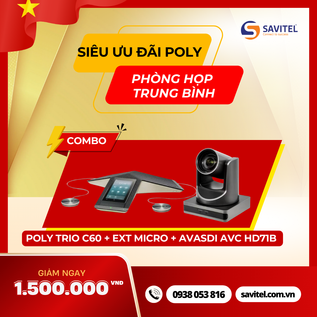  Ưu Đãi Đặc Biệt Poly Trio C60 & Micro Mở Rộng Cho Phòng Họp Chuyên Nghiệp 