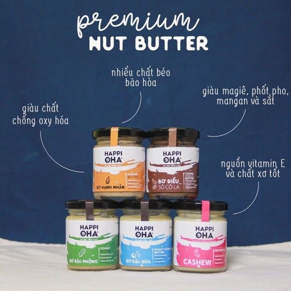 5 loại bơ Hạt Tự Nhiên HAPPI OHA Hỗ Trợ Ăn Kiêng Và Giảm Cân